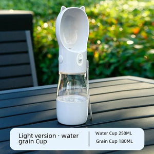 Planet Gates Light version cartoon water grain Cup Gray Portable Pet Water Bottle Dog Drinking Water Dispenser Feeding Outdoor Dog Walking Cup Supplies Abspc Material
