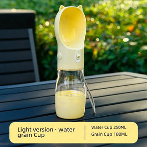 Planet Gates Light version cartoon water grain cup yellow Portable Pet Water Bottle Dog Drinking Water Dispenser Feeding Outdoor Dog Walking Cup Supplies Abspc Material