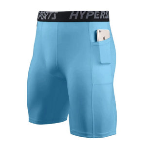 Planet Gates Lightblue / M Men Running Short  Quick Dry Leggings Mens Compression Tights Gym Fitness Sport Shorts Male Trunks