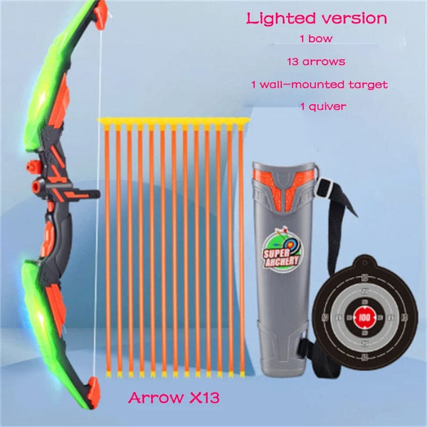 Planet Gates Lighted version C / CHINA Bow And Arrows For Children Kids Archery Bow Practice Recurve Bow Outdoor Sports Game Hunting Shooting Toy Boys Gift Bow Kit Set