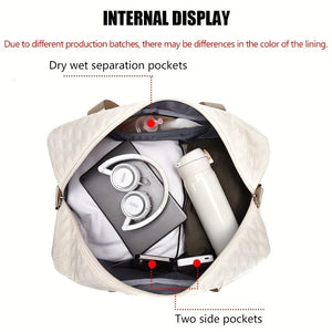 Planet Gates Lightweight Argyle Pattern Luggage Bag, Large Capacity Travel Duffle Bag, Portable Overnight Bag