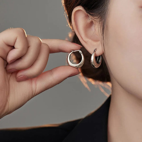 Planet Gates LiHong Real 925 Sterling Silver Smooth Vintage Earring High-quality U Shape Hoop Earrings For Women Wedding Party Fine Jewelry