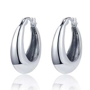 Planet Gates LiHong Real 925 Sterling Silver Smooth Vintage Earring High-quality U Shape Hoop Earrings For Women Wedding Party Fine Jewelry
