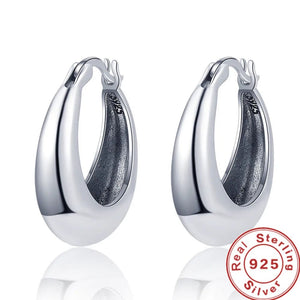 Planet Gates LiHong Real 925 Sterling Silver Smooth Vintage Earring High-quality U Shape Hoop Earrings For Women Wedding Party Fine Jewelry
