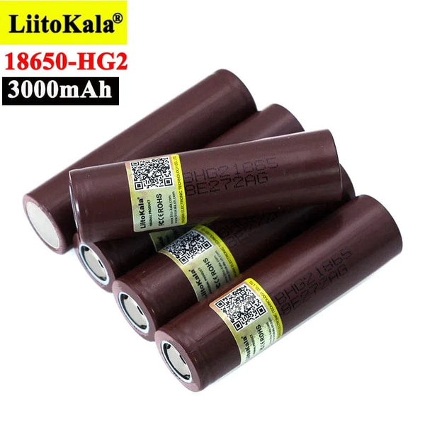 Planet Gates Liitokala 100% New HG2 18650 3000mAh Rechargeable battery 18650HG2 3.6V discharge 20A Max 35A Power batteries