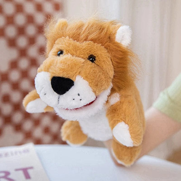 Planet Gates lion-27 / 25cm / CHINA 30 Styles Stuffed Plush Animals Toys Hand Finger Story Puppet Cute Dolls Educational Babys Duck Lamb Cow Dog Horse Children Gift