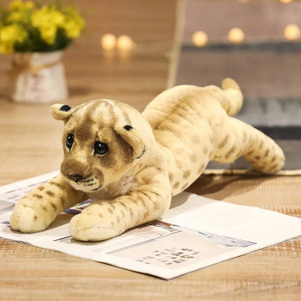 Planet Gates lion / 39cm 39-58cm Simulation Lion Tiger Leopard Plush Toys Home Decor Stuffed Cute Animals Dolls Soft Real Like Pillow for Kids Boys Gift