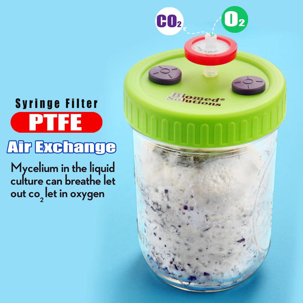 Planet Gates Liquid Culture Lids - Autoclavable WIDE Mouth Jar Lids with Heavy Duty  Injection Port for Mushroom Cultivation