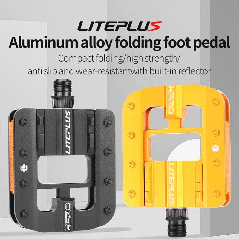Planet Gates Liteplus Folding Bicycle Pedals Anti-slip All-aluminum Alloy Quick Folding Bike Pedals BMX Bicycle Folding Pedals Bicycle Parts