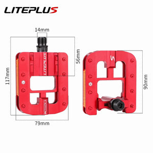 Planet Gates Liteplus Folding Bicycle Pedals Anti-slip All-aluminum Alloy Quick Folding Bike Pedals BMX Bicycle Folding Pedals Bicycle Parts