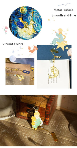 Planet Gates Little Prince Planet Series 12 Design Chain/Metal Bookmark Creative Decorative Office Supplies Student Gift Teacher Reading