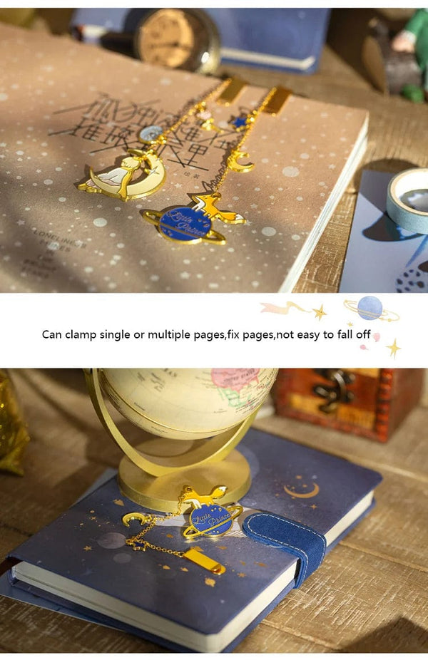 Planet Gates Little Prince Planet Series 12 Design Chain/Metal Bookmark Creative Decorative Office Supplies Student Gift Teacher Reading