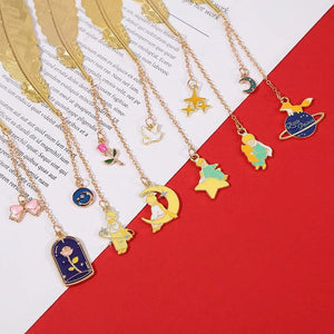 Planet Gates Little Prince Planet Series 12 Design Chain/Metal Bookmark Creative Decorative Office Supplies Student Gift Teacher Reading
