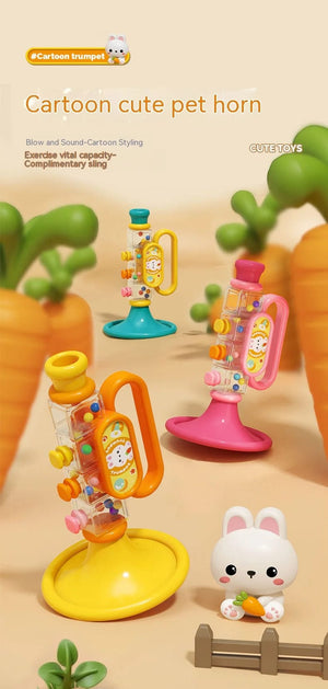 Planet Gates Little Rabbit Horn Children's Toy, Baby Will Blow Cartoon Harmonica Whistle Musical Instrument