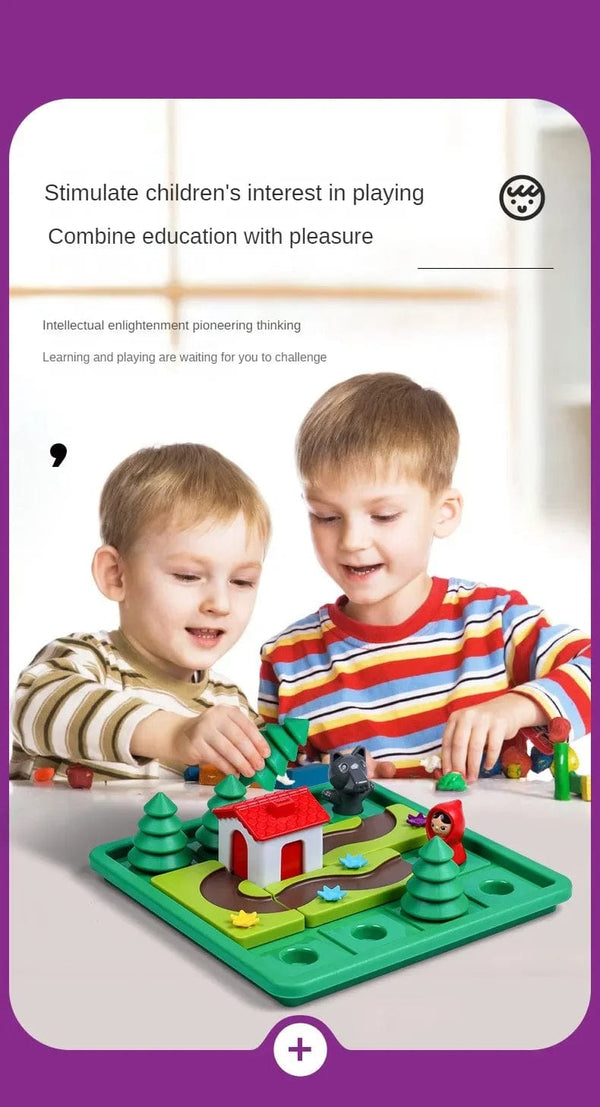 Planet Gates Little Red Riding Hood Smart Hide&Seek Board Games With Solution Skill-Building Puzzle Logic Game Training Toy for Children