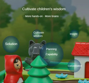 Planet Gates Little Red Riding Hood Smart Hide&Seek Board Games With Solution Skill-Building Puzzle Logic Game Training Toy for Children