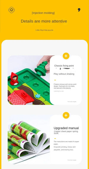 Planet Gates Little Red Riding Hood Smart Hide&Seek Board Games With Solution Skill-Building Puzzle Logic Game Training Toy for Children