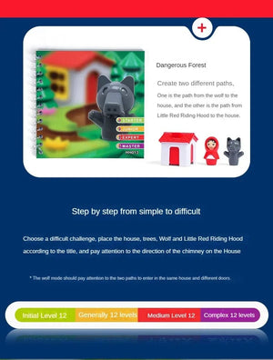 Planet Gates Little Red Riding Hood Smart Hide&Seek Board Games With Solution Skill-Building Puzzle Logic Game Training Toy for Children