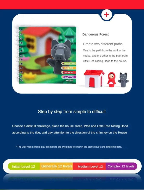 Planet Gates Little Red Riding Hood Smart Hide&Seek Board Games With Solution Skill-Building Puzzle Logic Game Training Toy for Children