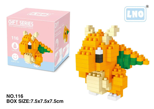 Planet Gates LNO-116 / with box Pokemon Small Blocks Nanoblock Charizard Kyogre Groudon Rayquaza Model Education Graphics Toys for Kids Birthday Gift Toys