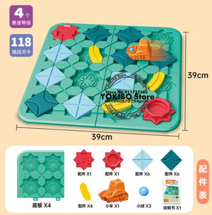 Planet Gates Logic Board Game for Kids Marble Run Blocks Puzzle Car Track Toy Race Car Rail Blocks Track Rail Building and Construction Game