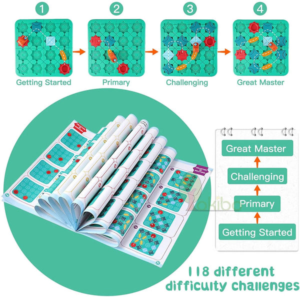 Planet Gates Logic Board Game for Kids Marble Run Blocks Puzzle Car Track Toy Race Car Rail Blocks Track Rail Building and Construction Game