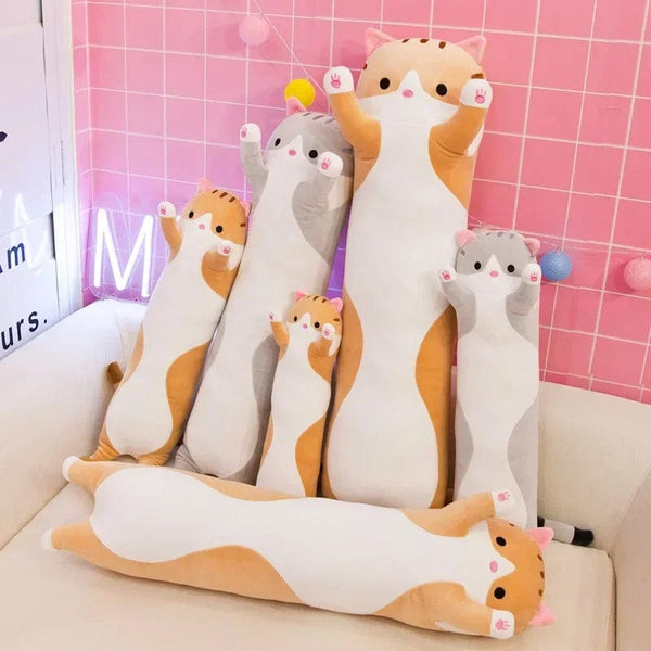 Planet Gates Long Body Cat Cushion Kitten Pillow Plush Toys Stuffed Doll Kids Cartoon Animal Soft Sofa Girl Birthday Gift Christmas Present