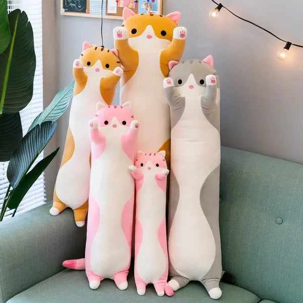 Planet Gates Long Body Cat Cushion Kitten Pillow Plush Toys Stuffed Doll Kids Cartoon Animal Soft Sofa Girl Birthday Gift Christmas Present