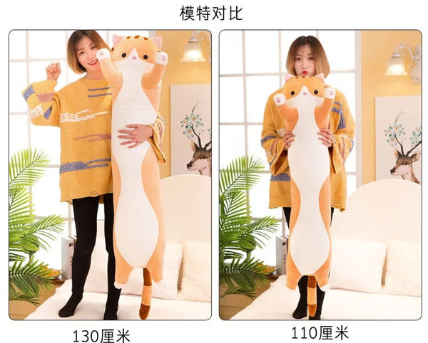 Planet Gates Long Body Cat Cushion Kitten Pillow Plush Toys Stuffed Doll Kids Cartoon Animal Soft Sofa Girl Birthday Gift Christmas Present