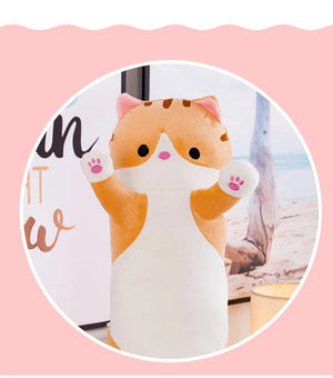 Planet Gates Long Body Cat Cushion Kitten Pillow Plush Toys Stuffed Doll Kids Cartoon Animal Soft Sofa Girl Birthday Gift Christmas Present