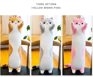 Planet Gates Long Body Cat Cushion Kitten Pillow Plush Toys Stuffed Doll Kids Cartoon Animal Soft Sofa Girl Birthday Gift Christmas Present