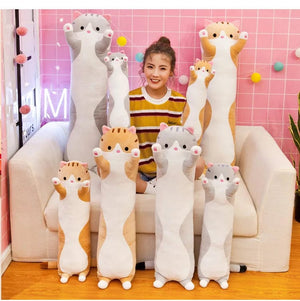 Planet Gates Long Body Cat Cushion Kitten Pillow Plush Toys Stuffed Doll Kids Cartoon Animal Soft Sofa Girl Birthday Gift Christmas Present