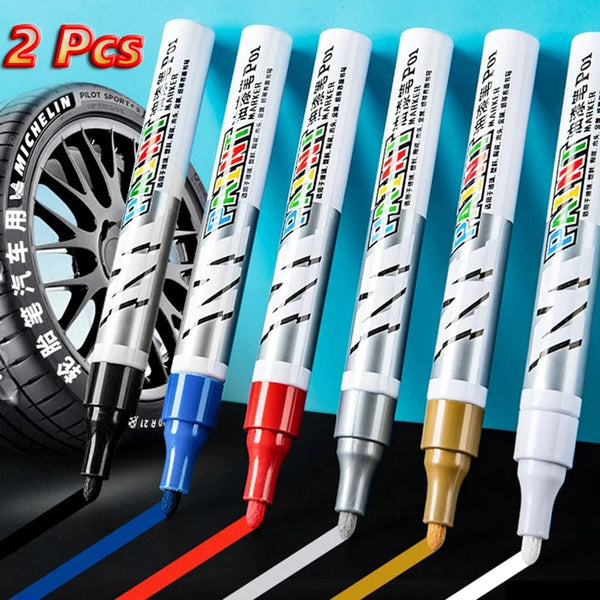 Planet Gates Long nib marker 2Pc Car Scratch Repair Pen Auto Touch Up Paint Pen Fill Remover Vehicle Tyre Paint Marker Clear Kit for Car Styling Scratch Fix Care