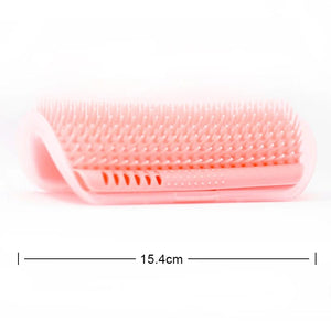 Planet Gates Long PinK Pet Brush Comb Play Cat Toy Softer Cat Self Groomer Massage Comb with Catnip Cat Face Scratcher for Kitten Puppy Cat Accessories