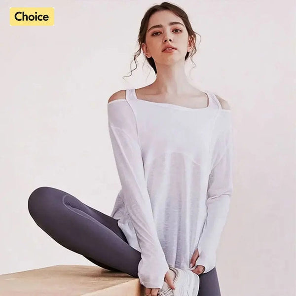 Planet Gates Long Sleeve Yoga Shirts for Women Loose Sports Tee Crop Top Sports Top Women Sportswear Gym Fitness Wear Clothing Workout Female