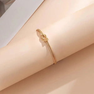 Planet Gates Love Knot Bracelets for Women 14K Gold Plated Dainty Snake Chain Infinity Bracelet Adjustable Stainless Steel Jewelry Gifts
