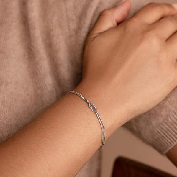 Planet Gates Love Knot Couple Bracelets 14K Real Gold Plated Stainless Steel Bracelets for Women Adjustable Gifts for Couples Dainty Fashion