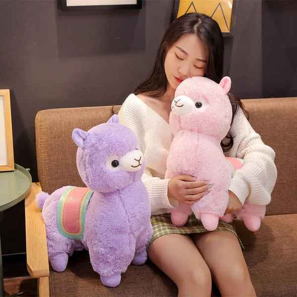 Planet Gates Lovely Fluffy Alpaca Plush Toy Soft Stuffed Cute Sheep Llama Animal Doll Baby Appease Pillow Kawaii Home Bed Decor Birthday Gift