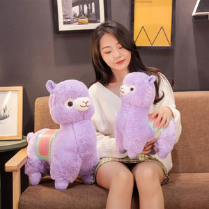 Planet Gates Lovely Fluffy Alpaca Plush Toy Soft Stuffed Cute Sheep Llama Animal Doll Baby Appease Pillow Kawaii Home Bed Decor Birthday Gift