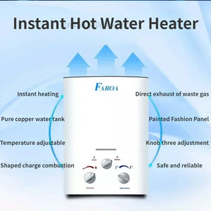 Planet Gates LPG Propane Gas Tankless Water Heater 6L Outdoor Camping Instant Bath With Shower Head Hot Water Heater Boiler Car Truck Tent