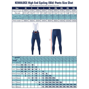 Planet Gates LS-GREY / XL KEMALOCE Men Cycling Pants Summer&Autumn Quick Dry Blue/Black/Grey Gel Pad MTB Bike Bib Pants High End Breathable Long Tights
