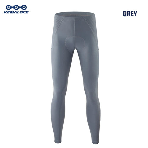 Planet Gates LS-GREY / XL KEMALOCE Men Cycling Pants Summer&Autumn Quick Dry Blue/Black/Grey Gel Pad MTB Bike Bib Pants High End Breathable Long Tights