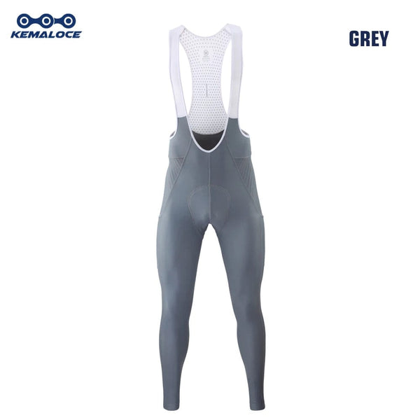 Planet Gates LS-GREY / XL KEMALOCE Men Cycling Pants Summer&Autumn Quick Dry Blue/Black/Grey Gel Pad MTB Bike Bib Pants High End Breathable Long Tights