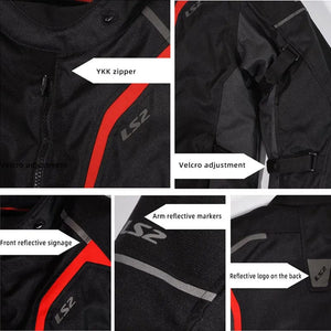 Planet Gates LS2 Original Motorcycle Jacket Pants Riding Clothing Set Windproof Warm Motorbike Jacket Men Anti-fall CE Level Motocross Jacket