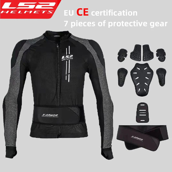 Planet Gates LS2 Original Motorcycle Soft Armor Jacket Summer Breathable X-Armor Motorbike Jacket Men Women Motocross Riding Clothing Jacket