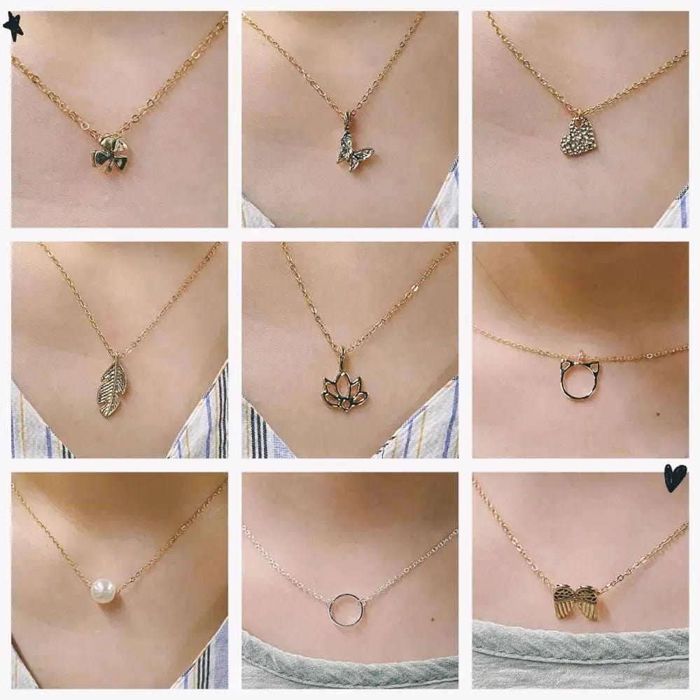 Planet Gates Lucky Horseshoe New Trendy Alloy Cute Elegant Sun Love Star Leaves Clover Unicorn Luck Pendant Necklaces for Women Fashion Accessories Jewelry