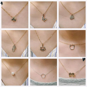 Planet Gates Lucky Horseshoe New Trendy Alloy Cute Elegant Sun Love Star Leaves Clover Unicorn Luck Pendant Necklaces for Women Fashion Accessories Jewelry