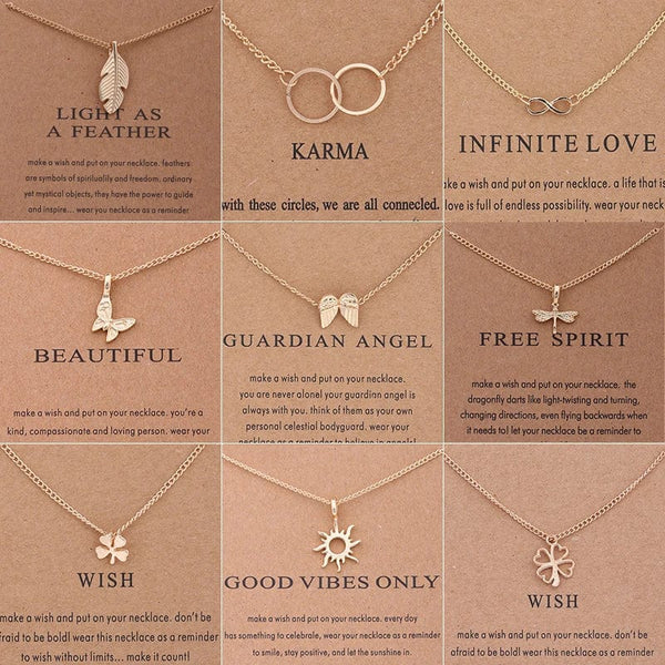 Planet Gates Lucky Horseshoe New Trendy Alloy Cute Elegant Sun Love Star Leaves Clover Unicorn Luck Pendant Necklaces for Women Fashion Accessories Jewelry
