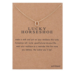 Planet Gates Lucky Horseshoe New Trendy Alloy Cute Elegant Sun Love Star Leaves Clover Unicorn Luck Pendant Necklaces for Women Fashion Accessories Jewelry