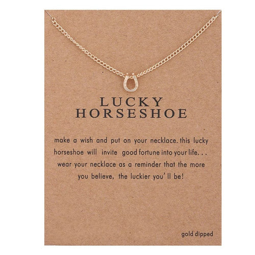 Planet Gates Lucky Horseshoe New Trendy Alloy Cute Elegant Sun Love Star Leaves Clover Unicorn Luck Pendant Necklaces for Women Fashion Accessories Jewelry